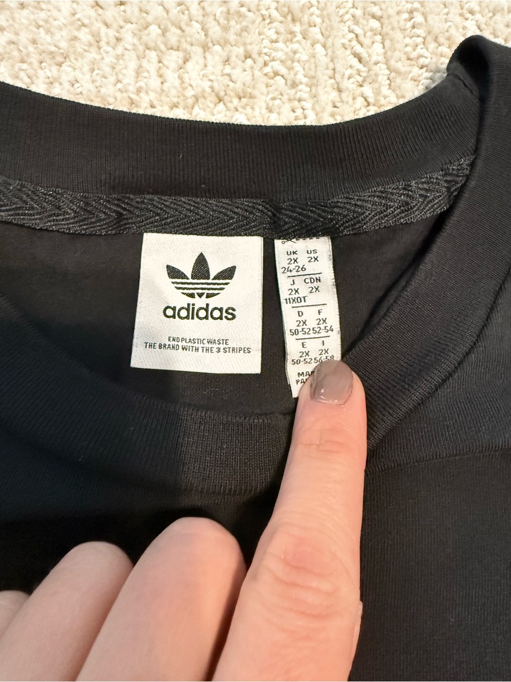 Adidas Black Classic Long Sleeve Tee (2X) - Picture 6 of 6
